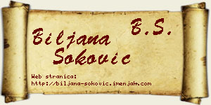 Biljana Soković vizit kartica